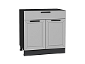 Шкаф нижний с 2-мя дверцами и ящиком Глетчер (816х800х478) graphite/Гейнсборо Силк