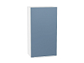 Шкаф верхний с 1-ой дверцей Фьюжн (920х500х320) Белый/silky blue