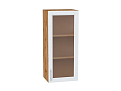 Шкаф верхний с 1-ой остекленной дверцей Сканди (920х400х320) Дуб Вотан/white softwood