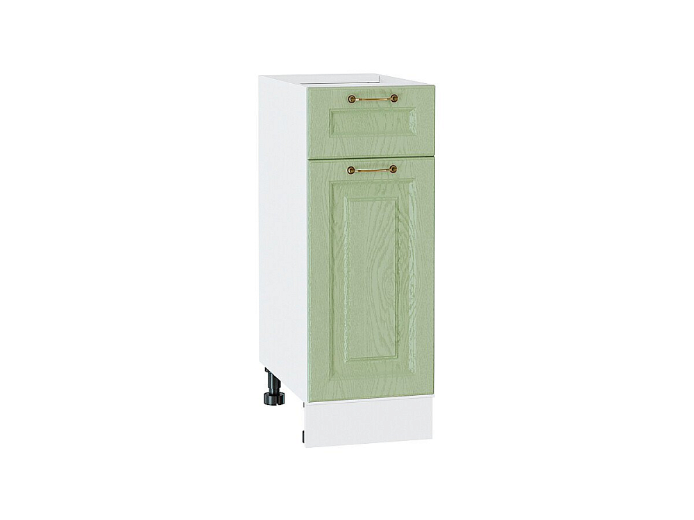 Шкаф нижний с 1-ой дверцей и ящиком Ницца (816х300х478) Белый/Дуб оливковый