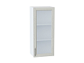 Шкаф верхний с 1-ой остекленной дверцей Сканди (920х400х320) Белый/cappuccino softwood