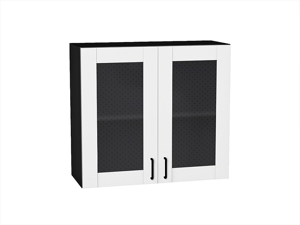 Шкаф верхний с 2-мя остекленными дверцами Лофт (716х800х320) graphite/super white
