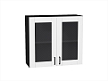 Шкаф верхний с 2-мя остекленными дверцами Лофт (716х800х320) graphite/super white