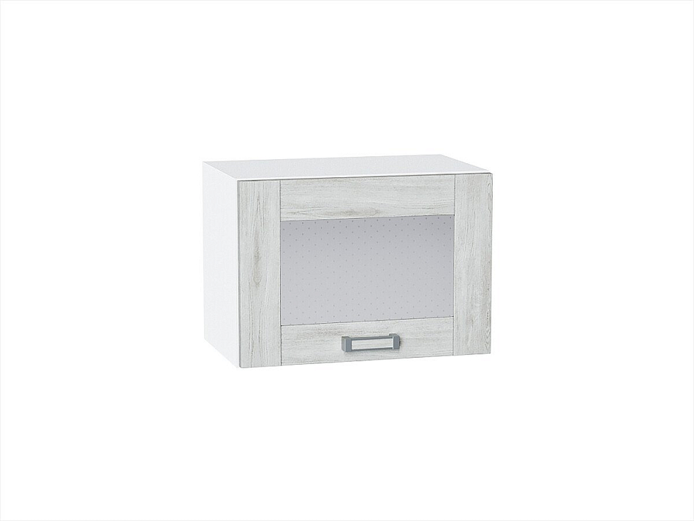 Шкаф верхний горизонтальный остекленный Лофт (358х500х320) Белый/nordic oak