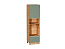 Шкаф пенал с 1-ой дверцей и ящиком под технику Фьюжн (2132х600х576) Дуб Вотан/Silky Mint