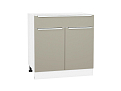 Шкаф нижний с 2-мя дверцами и ящиком Фьюжн (816х800х480) Белый/silky grey