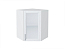 Шкаф верхний угловой остекленный Сканди (716х600х600) Белый/White Softwood