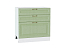 Шкаф нижний с 3-мя ящиками Ницца (816х800х478) Белый/Дуб оливковый