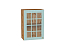 Шкаф верхний с 1-ой остекленной дверцей Прованс (716х500х318) Дуб Вотан/Голубой