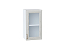 Шкаф верхний с 1-ой остекленной дверцей Шале (716х400х320) Белый/White Dreamline