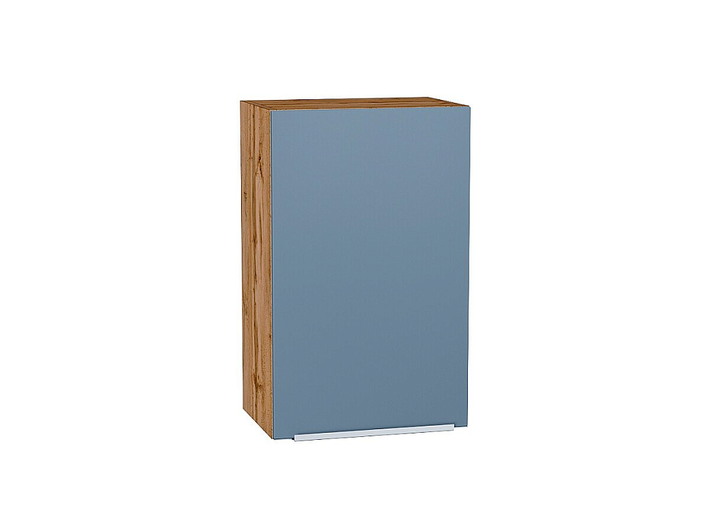 Шкаф верхний с 1-ой дверцей Фьюжн (716х450х320) Дуб Вотан/silky blue