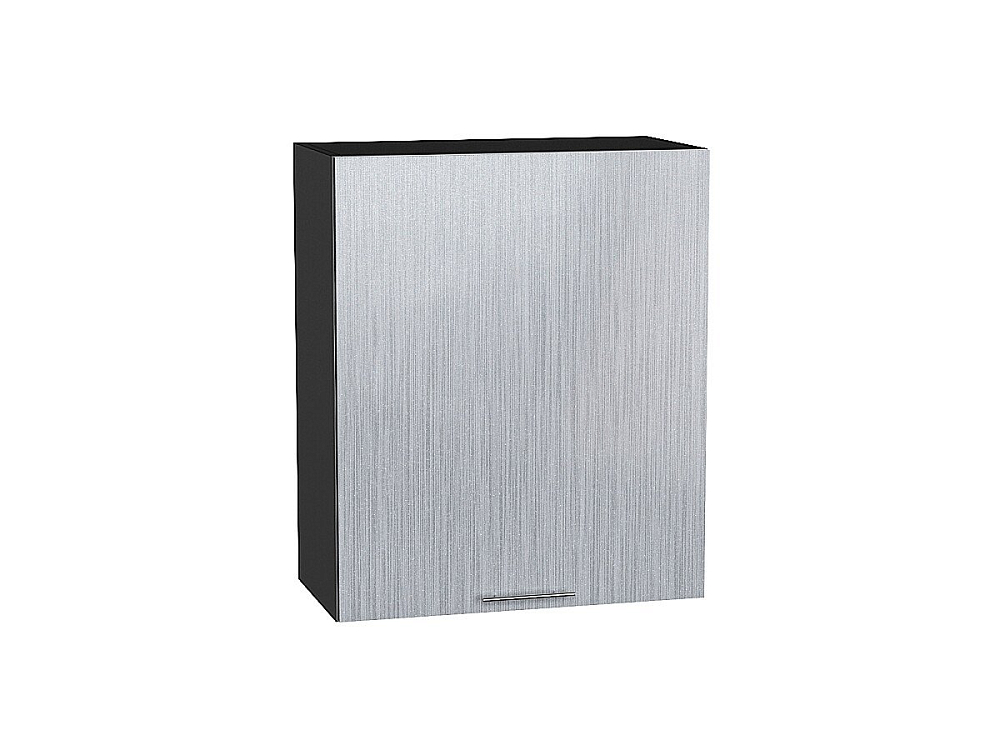 Шкаф верхний с 1-ой дверцей Валерия-М (716х600х318) graphite/Серый металлик дождь светлый