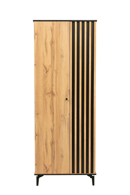 Шкаф для одежды 51.01 Либерти (опора метал. h=150мм) дуб вотан/черный/профиль masa decor дуб вотан