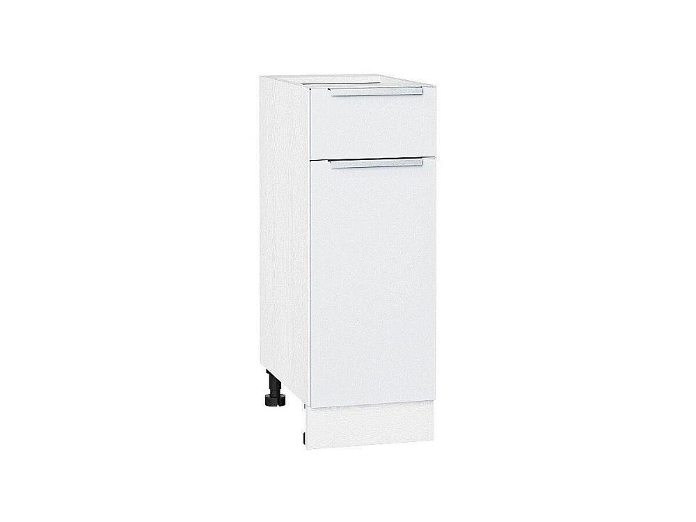 Шкаф нижний с 1-ой дверцей и ящиком Фьюжн (816х300х480) Белый/silky white