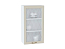 Шкаф верхний с 1-ой остекленной дверцей Ницца (920х500х318) Белый/Агат