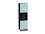 Шкаф пенал с 2-мя дверцами под технику Ницца (2132х600х574) Graphite/Голубой