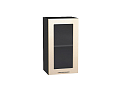 Шкаф верхний с 1-ой остекленной дверцей Валерия-М (716х400х318) graphite/Бежевый металлик
