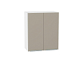Шкаф верхний с 2-мя дверцами Фьюжн (716х600х320) Белый/silky grey