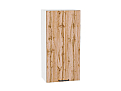Шкаф верхний с 1-ой дверцей Флэт (920х450х318) Белый/wotan oak 2s
