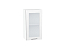 Шкаф верхний с 1-ой остекленной дверцей Валерия-М (716х400х318) Белый/Белый металлик