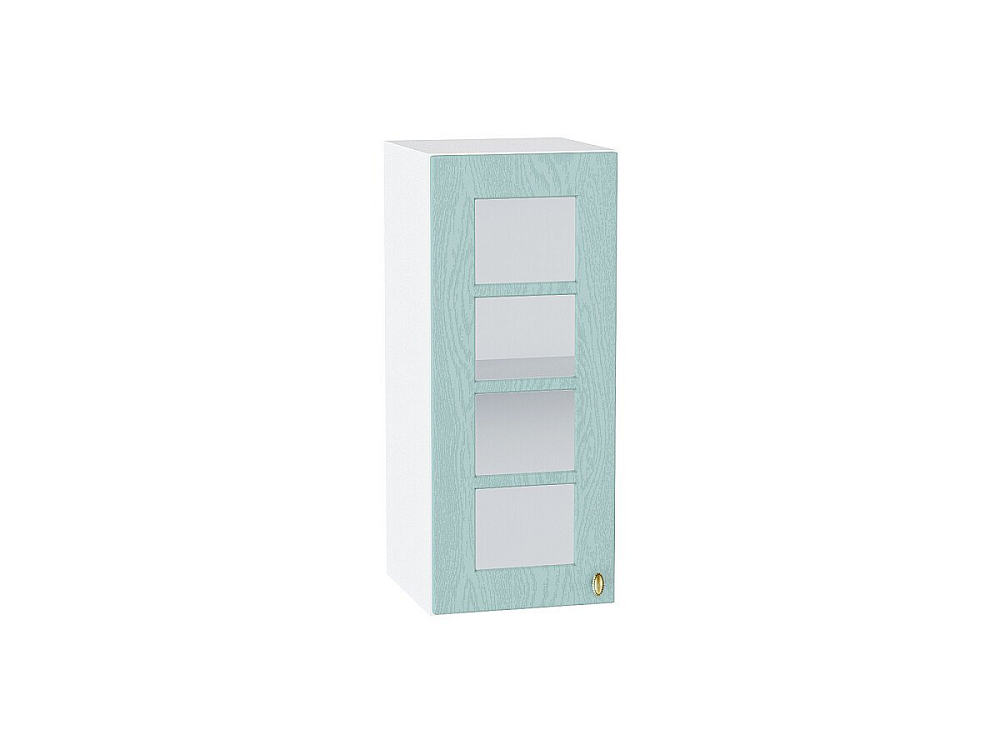 Шкаф верхний с 1-ой остекленной дверцей Прованс (716х300х318) Белый/Голубой