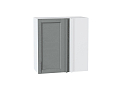 Шкаф верхний прямой угловой Сканди (716х700х345) Белый/grey softwood