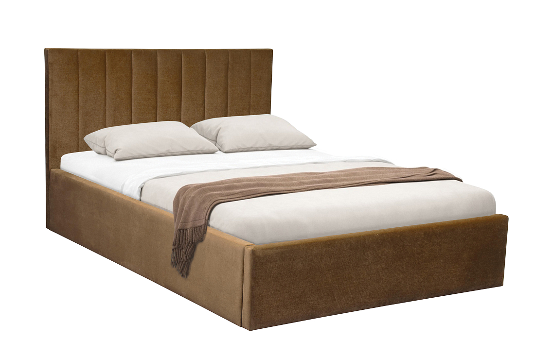 Кровать "Юнона" 1600 (Н=1020мм) с подъемным мех. велюр богемия кэмел
