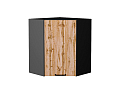 Шкаф верхний угловой Флэт (716х600х600) graphite/wotan oak 2s