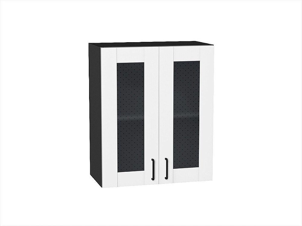 Шкаф верхний с 2-мя остекленными дверцами Лофт (716х600х320) graphite/super white