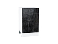 Шкаф нижний с 3-мя ящиками Валерия-М (816х500х478) Белый/Черный металлик дождь