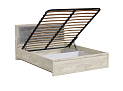 Кровать 32.25-02 Сохо (1600) с подъемным мех. бетон пайн белый/профиль бетон пайн белый патина/ткань велюр богемия сильвер