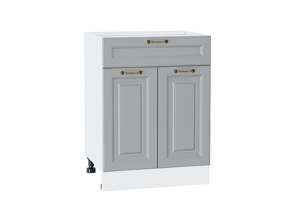 Шкаф нижний с 2-мя дверцами и ящиком Ницца (816х600х478) Белый/Графит