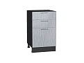 Шкаф нижний с 3-мя ящиками Валерия-М (816х500х478) graphite/Серый металлик дождь светлый