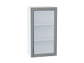 Шкаф верхний с 1-ой остекленной дверцей Сканди (920х500х320) Белый/grey softwood