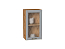 Шкаф верхний с 1-ой остекленной дверцей Ницца (716х400х318) Дуб Вотан/Графит