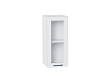 Шкаф верхний с 1-ой остекленной дверцей Барселона (716х300х324) Белый/Белый