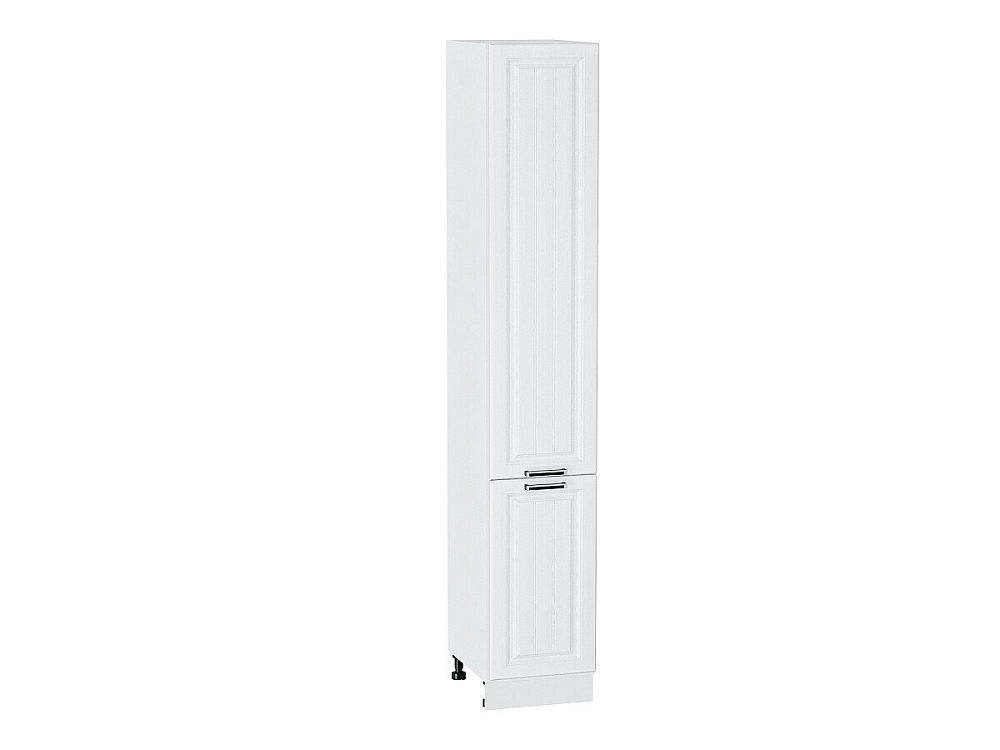 Шкаф пенал с 2-мя дверцами Прага 400Н (для верхних шкафов высотой 920) (2336х400) Белый/Белое дерево