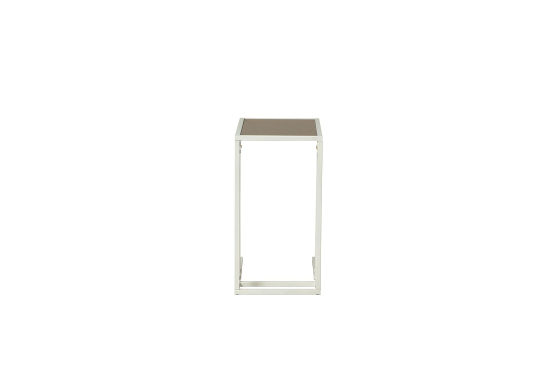Стол приставной Скандик 42.24 (со стеклом) металл белый