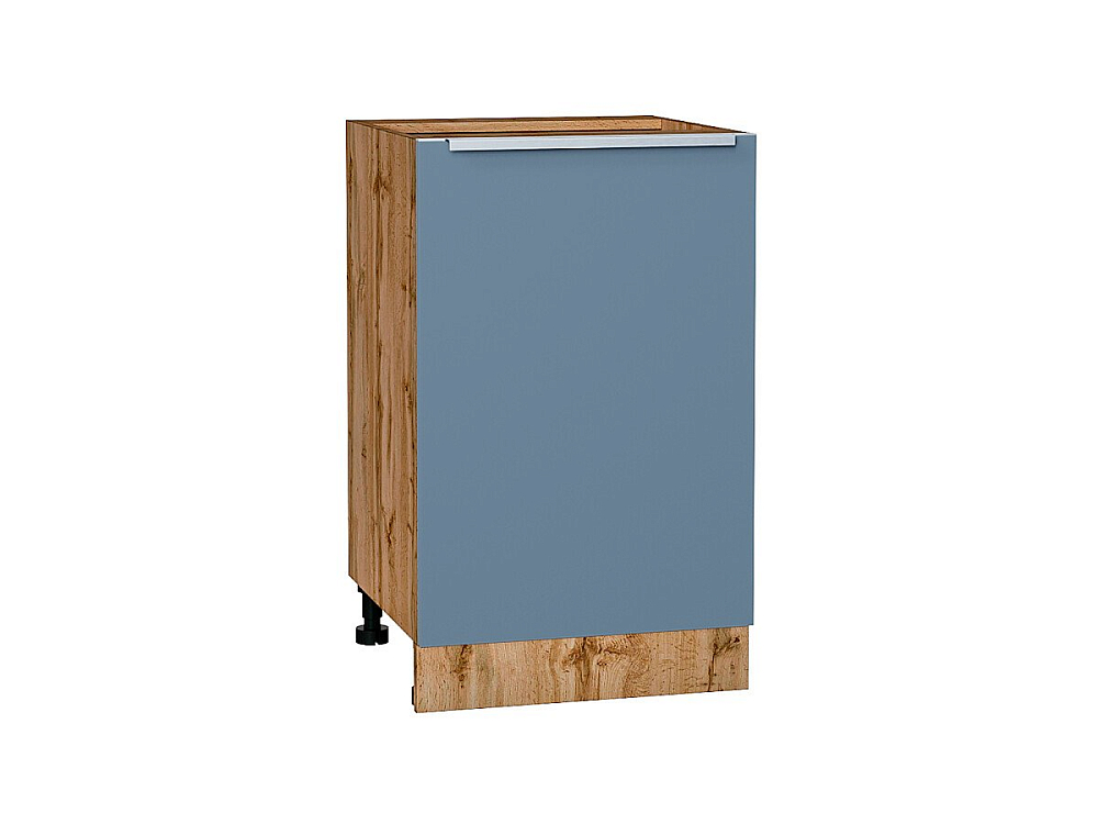 Шкаф нижний с 1-ой дверцей Фьюжн (816х500х480) Дуб Вотан/silky blue