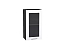 Шкаф верхний с 1-ой остекленной дверцей Валерия-М (716х400х318) Graphite/Белый глянец