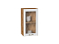 Шкаф верхний с 1-ой остекленной дверцей Ницца (716х400х318) Дуб Вотан/Белый