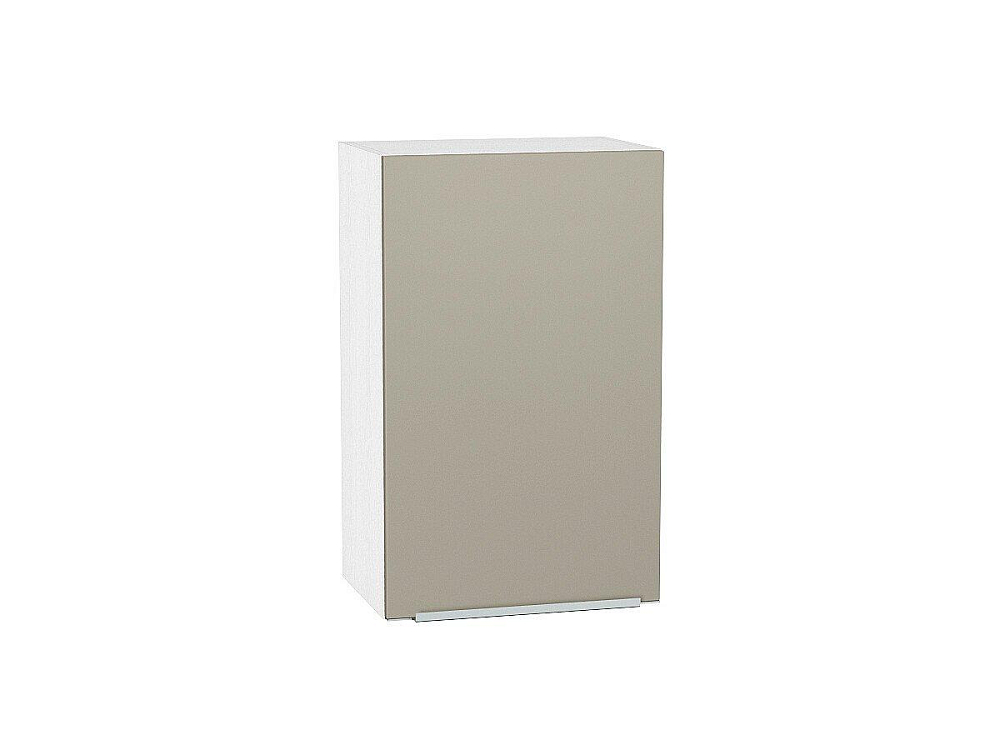 Шкаф верхний с 1-ой дверцей Фьюжн (716х450х320) Белый/silky grey