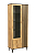 Шкаф комбинированный 51.02 Либерти (опора метал. h=150мм) (дуб вотан / черный / профиль: Masa Decor дуб вотан / стекло)