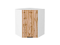 Шкаф верхний угловой Флэт (716х600х600) Белый/wotan oak 2s