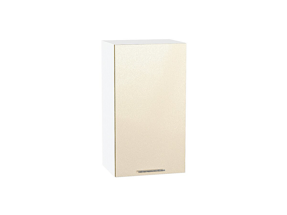 Шкаф верхний с 1-ой дверцей Валерия-М (716х400х318) Белый/Бежевый металлик