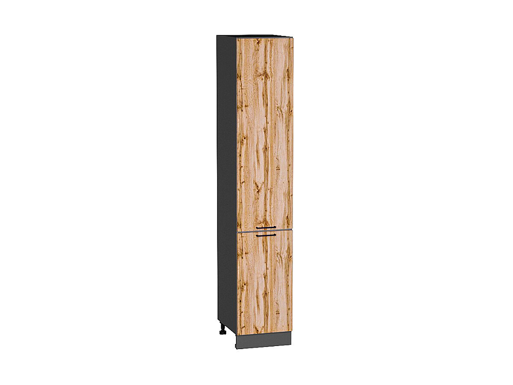 Шкаф пенал с 2-мя дверцами Флэт (2132х400х574) graphite/wotan oak 2s