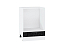 Шкаф нижний под духовку Валерия-М (816х600х474) Белый/Черный металлик дождь