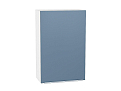 Шкаф верхний с 1-ой дверцей Фьюжн (920х600х320) Белый/silky blue