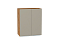 Шкаф верхний с 2-мя дверцами Фьюжн (716х600х320) Дуб Вотан/Silky Grey