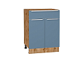Шкаф нижний с 2-мя дверцами и ящиком Фьюжн (816х600х480) Дуб Вотан/silky blue